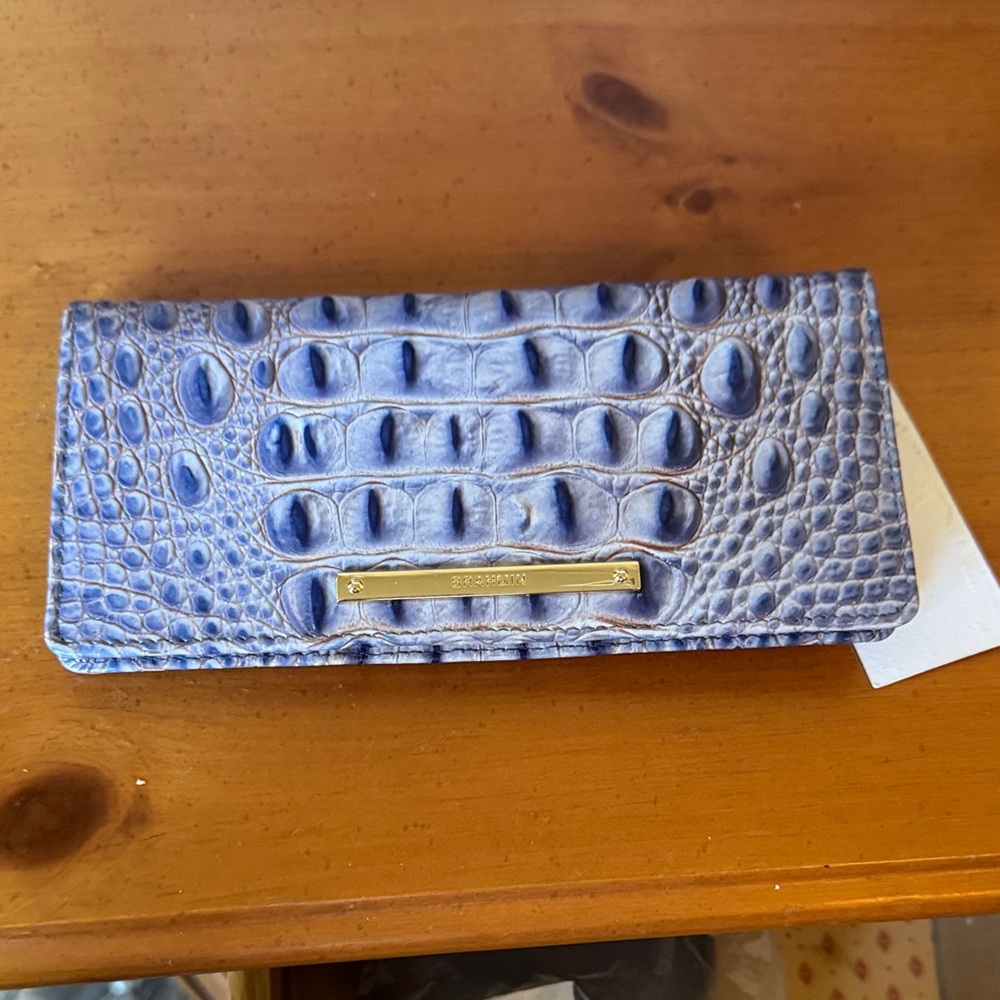 Brahmin Indigo/Periwinkle Crocodile Embossed Wallet